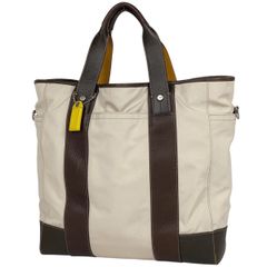 【在庫一掃】 コーチ COACH ロゴ トートバッグ ２WAY ショルダーバッグ トートバッグ ナイロン ベージュ ブラウン F05364 メンズ 【中古】