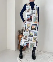 額縁プリントワンピース