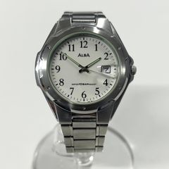 SEIKO ALBA(セイコー アルバ)   腕時計 デイト V732-0S00  シルバー×ホワイト ステンレス 蛍光