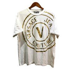 VERSACE JEANS COUTURE ヴェルサーチェジーンズクチュール ヴェルサーチ クルーネック Tシャツ ホワイト 72GAHT16