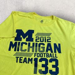 US古着 adidas アディダス NFL フットボール アメフト Michigan ミシガン ウルヴァリンズ Tシャツ L イエロー
