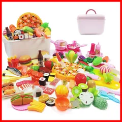 【人気商品】ままごと用調理器具 付け コンロ ハンバーグ 親子遊び 果物 キッチン キッチン 野菜 おもちゃ 海鮮 プレゼント 寿司 DIY 男の子 知育玩具 女の子 セット子供 おままごと ままごと 76点 ごっこ遊び Jecimco