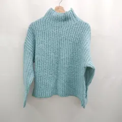 ◇ ⊇ AZUL BY MOUSSY ローゲージ ハイネック ハーフジップ 長袖 ニット サイズS ライトブルー系 レディース E  【1506300029783】