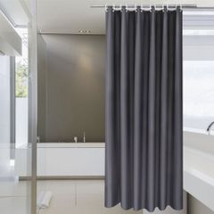 ダークグレー 無地 速乾ング付き 軽量 お風呂用カーテン 風呂カーテン 防水 防カビ 遮像 目隠し 150cm × 90 シャワーカーテン AooHome