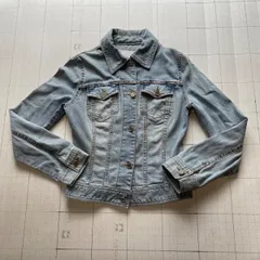 ト2507-①-4806 セシルマクビー　ビジュー付デニムジャケット　Ｇジャン　38