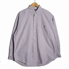 90's ラルフローレン コットン オックスフォード ボタンダウンシャツ (M) 薄紫 ビッグシャツ THE BIG SHIRT 90年代 旧タグ オールド Y2K　アメリカ古着 USED  ビンテージ ヴィンテージ