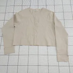 ◇ ⊇ KUMIKYOKU 組曲 無地 長袖 ニットカーディガン サイズ6 ベージュ系 レディース E  【1508260033510】