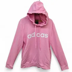 アディダス　サイズOT　パーカー　フーディー　ピンク　ロゴ