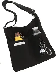 [レリカ] Le Li Ca 母の日 キャンバス 2way トートバッグ 帆布 ショルダー 大容量 a4 斜め掛け 通勤 通学 軽量 レディース( ブラック)