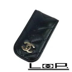 新品同様【シャネル】マネークリップ　キャビアスキン　マトラッセ　マグネット式 2025年最新】CHANEL 割引オプション：通常商品 マネークリップの