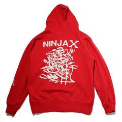 NINJA X (ニンジャエックス) 【古着】中古 オリジナル パーカー ジップフード United Athle Red Zip Hoodie 8oz (レッド)