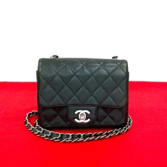 極 美品 シール有 13番台 CHANEL シャネル マトラッセ ココマーク キャビアスキン レザー チェーン ミニ ショルダーバッグ ブラック  05933
