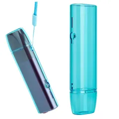 【特価商品】対応（ケースのみ） one iluma 超軽量 透明ケース超薄型 PC製 分解デザイン (クリアブルー) 2パーツ式 上下 ストラップ付 イルマワン用のカバー iqosに適合するイルマiワン用のケース ケース