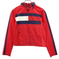 トミージーンズ 90s オールド フラッグタグ  ナイロンジャケット S レッド TOMMY JEANS フード キッズ 【中古】  【230925】 メール便可