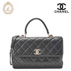 CHANEL シャネル マトラッセ スクエア型 トレンディCC 2way　チェーンショルダー ラムスキン　黒（ゴールド金具）レディースバッグ  ハイブランド【中古】【送料無料】