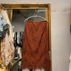 @ スピックアンドスパン spick&span スカート レース ブラウン ペンシル　デート　お祭り　オフィス　OL 呼ばれ