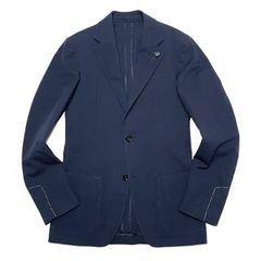 LARDINI ラルディーニ ジャケット メンズ / ROMA シアサッカー シングル 2Bジャケット ネイビー / イタリア ビジネス カジュアル A6202Q500