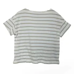 無印良品　Tシャツ　XS〜Sサイズ　白×灰色　ボーダー　綿100%