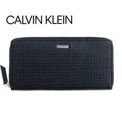カルバンクライン Calvin Klein 長財布 ギフトボックス付き 財布 CK メンズ 本革 ロゴエンボス 小銭入れあり ラウンドファスナー ロングウォレット ブラック 31CK190002