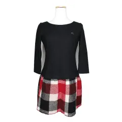 美品♡BURBERRY LONDON チェック柄 ワンピース 38 豊富なギフト BURBERRY 38 チェック柄ワンピース LABEL BLUE
