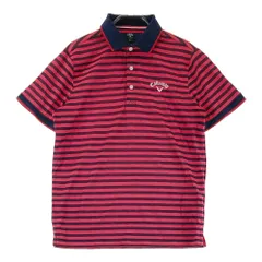 サイズ：M CALLAWAY キャロウェイ  半袖ポロシャツ ボーダー柄 レッド系 [240101349682]# ゴルフウェア メンズ ストスト