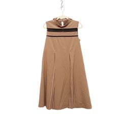 未使用品 Her lip to ハーリップトゥ 小嶋陽菜 1223305017 Lace Trimmed Bowtie Dress camel キャメル サイズS ノースリーブ ワンピース