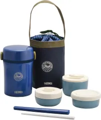 ★大容量★ サーモス サーモス ステンレスランチジャー 約0.6合 ネイビー JBC-801 NVY