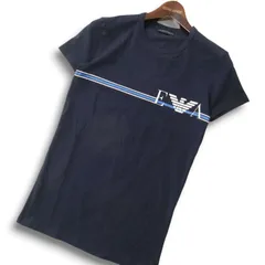 EMPORIO ARMANI エンポリオ アルマーニ UNDERWEAR 春夏 ロゴプリント★ 半袖 カットソー Tシャツ Sz.S メンズ 紺 ネイビー