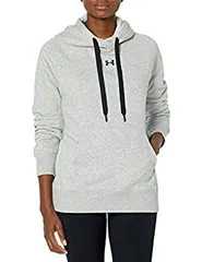 Under Armour Women's Rival Fleece Pull-Over Hoodie  Steel Medium Heather (035)/Black  XX-Large
