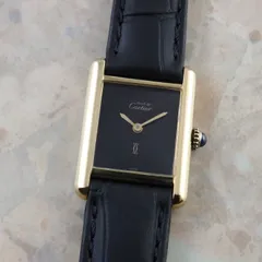 Cartier マストタンク 手巻き腕時計 SM ブラック文字盤 ゴールドカラー 925 カルティエ アンティーク ヴィンテージ レディース腕時計 黒 オニキスのサムネイル