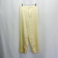 ◇ Θ BEAUTY&YOUTH UNITED ARROWS ウエストゴム入り 光沢感 テーパードパンツ サイズM イエロー レディース E  【1502180072444】