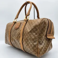 【CELINE】ミニボストンバッグ ハンドバッグ マカダム柄 PVC ベージュ