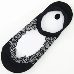 シースルー ソックス フットカバー カバー 靴下 レディース 黒 レース 脱げない 花柄 日本製 ブラック