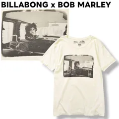 ビラボン BILLABONG x ボブマーリー BOB MARLEY フォトプリント クルーネック 半袖 Tシャツ オーガニックコットン レゲエ バンドT バンT トップス カットソー S ホワイト メンズ