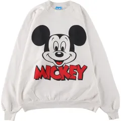 古着 80年代 Disney MICKEY MOUSE ミッキーマウス プリント キャラクタースウェットシャツ トレーナー USA製 フリーサイズ相当/eaa468831