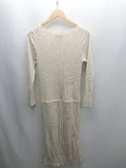 ◇ ⊇ nanouniverse The1st.Floor ニット 長袖 ロング丈 ワンピース サイズF アイボリー レディース E  【1502060003094】