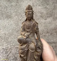 沈香木製立像 伝統的彫刻 約30cm 21904.jpg