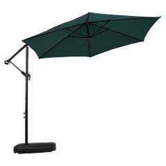 直径300cm 30+UPF紫外線 対策角度調整 専用ベース付き パラソル ガーデンパラソル 風に強い 大型 円形 ビーチパラソル ガーデニング 庭 キャンプ 日傘 家庭での使用 商業利用 海辺 プール 海の家【グリーン】 
