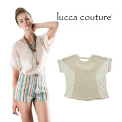 ルッカクチュール lucca couture サマーニット トップス レディース 半袖 夏 春 大きいサイズ 透かし編み かぎ編み ニット 薄手 プルオーバー 可愛い きれいめ カジュアル おしゃれ ブランド ベージュ