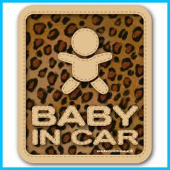 赤ちゃんが乗ってます ステッカー ベビーインカー ヒョウ柄 CAR ベビーinカー IN BABY セーフティーサイン（BABY/豹柄） 豹柄