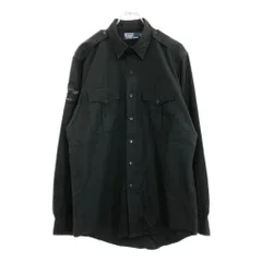 Polo by Ralph Lauren ポロ ラルフローレン 長袖ミリタリーシャツ ブラック(メンズ L)中古 古着 U6381