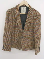 ◇ ROPE PICNIC 総柄 シングル1B 長袖 テーラード ジャケット サイズ38 ベージュ ブラック マルチ レディース P  【中古】 【1208230012605】