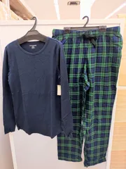 【未使用】【サイズは商品説明参照】[Amazon Essentials] ルームウェア上下セット パジャマセット 長袖Tシャツ・フランネルパンツ ライトウエイト レディース　ブラックウォッチタータンチェック　表記サイズS（日本サイズL）　Y-487