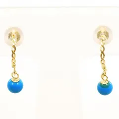 K18YG　ピアス　pierced earrings　ターコイズ　総重量約0.4g