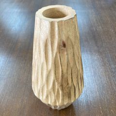 『Vase brown Color』中　木製　マンゴーウッド　花瓶　フラワーベース　アジアンリゾート　雑貨