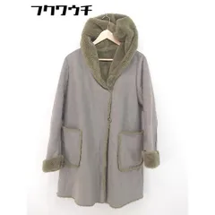 ■ COMME CA ISM  コムサイズム フェイクファー 長袖 コート サイズ11 グレー レディース  【1102030047846】