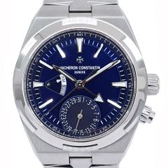 【栄】ヴァシュロンコンスタンタン 腕時計 オーヴァーシーズ デュアルタイム 7900V 青 SS 自動巻 41mm 男性 保証書 箱