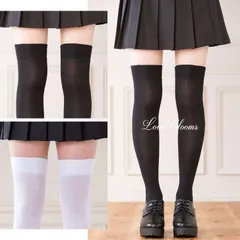 【送料無料】肉盛りしにくい ニーハイソックス 黒 白 ブラック ホワイト ナイロン素材 オーバーニー サイハイ 美脚 レディース靴下 量産型 地雷系 ゆめかわいい 病みかわいい 姫系 ゴスロリ ロリータ ジャニヲタ 厚底 厚底シューズ