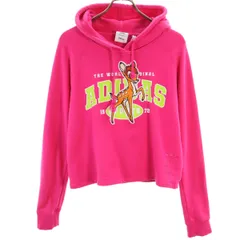 adidas Originals アディダスオリジナルス ディズニー Disney コラボ トレフォイルロゴ バンビ刺繍 長袖 パーカー L ピンク レディース 古着