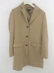 ◇ UNIQLO ユニクロ カシミヤ混 長袖 チェスターコート サイズM ブラウン系 レディース P  【1303010002187】